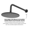 b5075c7r00 chuveiro com braco de parede 150mm preto matte basic celite descr