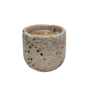 aq0033 vela aromatizada em cimento bege pequena bct