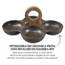 bp0012 petisqueira em ceramica preta com detalhes em madeira btc descr