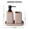cq0010 kit de banheiro em ceramica dispensar com detalhes em madeira 3 pecas btc desenho