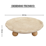 fm0284 centro de mesa decorativo com de madeira natural e resina estilo travertino btc desenho