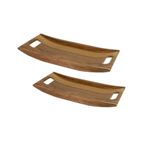 fm0337 conjunto de bandeja em madeira natural 2 pecas btc