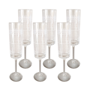 gi5013 jogo de 6 tacas em vidro com detalhes em filetes 220ml btc