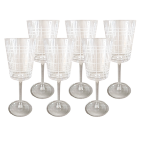 gi5014 jogo de 6 tacas em vidro com detalhes em filetes 310ml btc