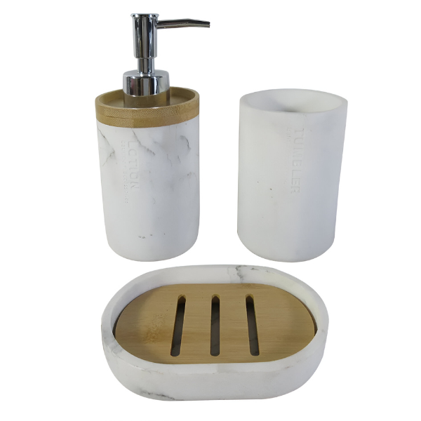 hj0074 conjunto de porta sabonete liquido saboneteira e pote de ceramica btc