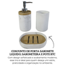 hj0074 conjunto de porta sabonete liquido saboneteira e pote de ceramica btc descr