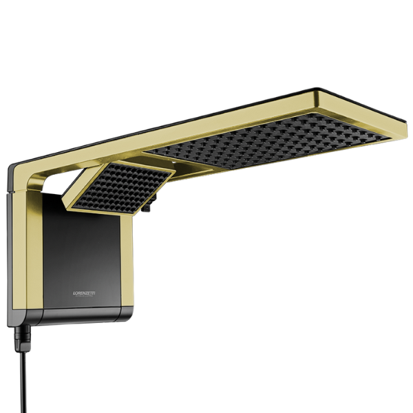 7510168 chuveiro ducha acqua duo ultra preto e matte gold 220v 7800w lorenzetti detalhes
