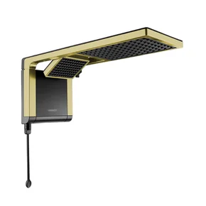 7510168 chuveiro ducha acqua duo ultra preto e matte gold 220v 7800w lorenzetti