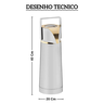 gi5415 garrafa termica com ampola 1l inox revestido em ouro 24k pump sarezzo riva desenho