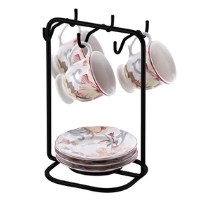 1124pt suporte para xicaras e pires de cafe preto fosco caffe future