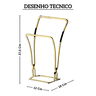 1608dd porta toalha de bancada dourado perfezione future desenho