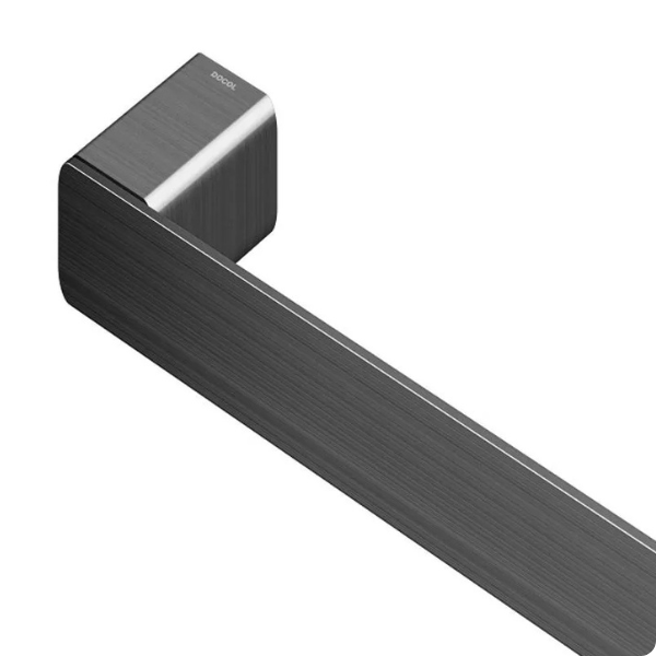 90010136070 porta toalhas de rosto 37 6cm grafite escovado docol flat detalhes