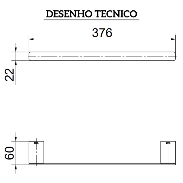 90010136048 porta toalhas de rosto 37 6cm grafite polido docol flat desenho