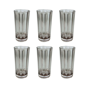 rjw0018 conjunto de 6 copos em acrilico cinza 17 5cm btc