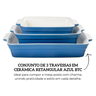 un0058 conjunto de 3 travessas em ceramica retangular azul degrade com alca btc descr