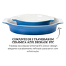un0059 conjunto de 2 travessas em ceramica azul degrade com alca btc descr