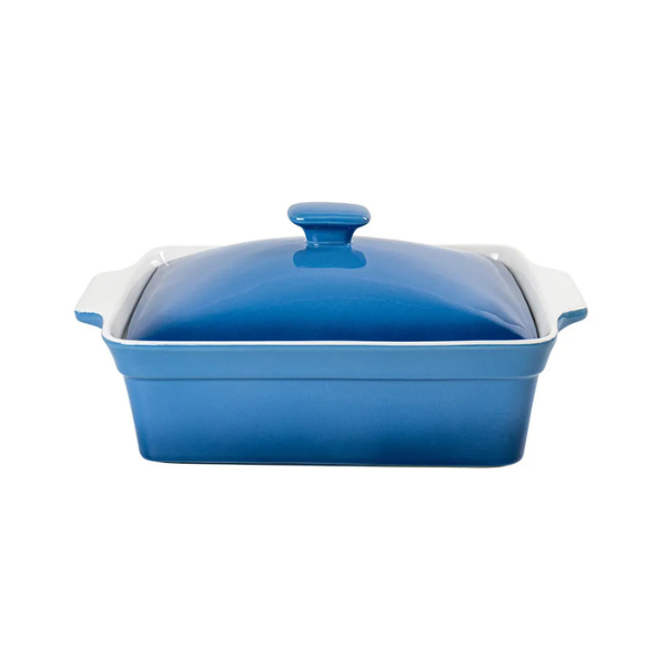 un0060 cacarola retangular em ceramica azul degrade 36cm btc detalhes