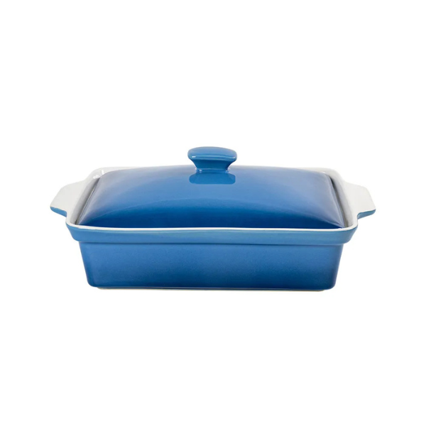 un0061 cacarola retangular em ceramica azul degrade 33cm btc