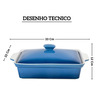 un0061 cacarola retangular em ceramica azul degrade 33cm btc desenho