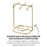 1125dd suporte para xicaras e pires de cha dourado caffe future descr