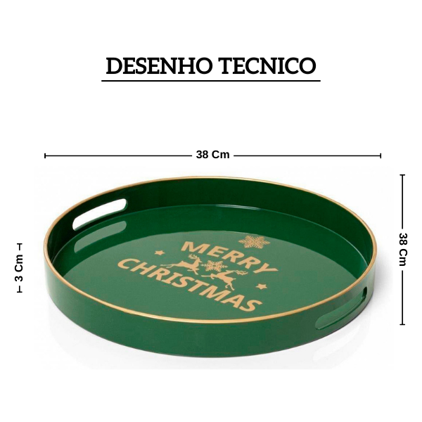 310012 bandeja christmas verde 38cm copa cia desenho