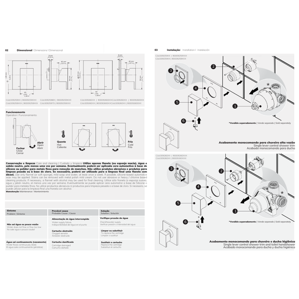 acabamento monocomando para base de baixa pressao 34 new edgeminima grafite polido 3