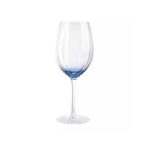 jogo de tacas transparente e azul 6 pcs jl0054