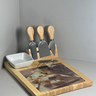 jogo de facas e tabua para queijo de madeira e vidro 10pcs yh0032 2