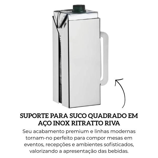 rt0030 suporte para suco quadrado em aco inox ritratto riva descr