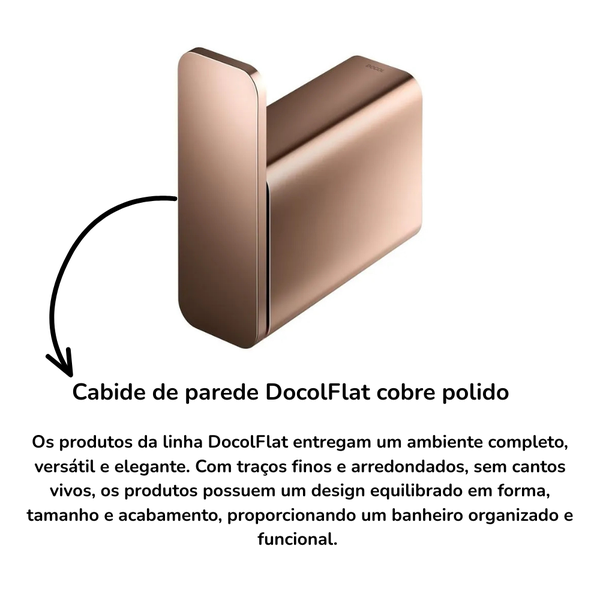 cabide de parede docolflat cobre polido