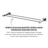 90006418006 porta toalhas bastao duplo 65cm cromado square docol descr