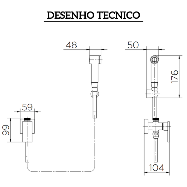 90009256006 ducha higienica com registro e derivacao cromado new edge docol desenho