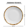 171 3133 conjunto de 6 pratos sobremesa em ceramica 20cm bambu scalla desenho