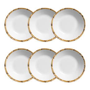 171 3132 conjunto de 6 pratos fundos em ceramica 24cm bambu scalla