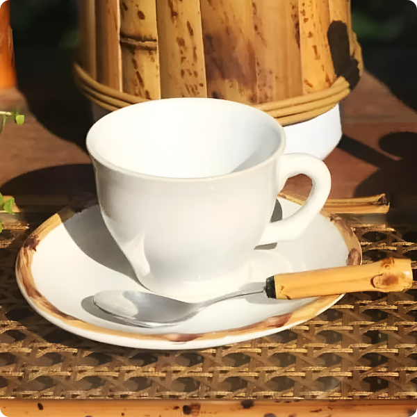 171 3135 conjunto de 6 xicaras de cafe com pires 100ml bambu scalla ambiental