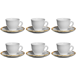 171 3135 conjunto de 6 xicaras de cafe com pires 100ml bambu scalla
