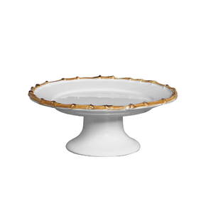 276 1698 porta torta com pe em ceramica 27 5cm bambu flat scalla