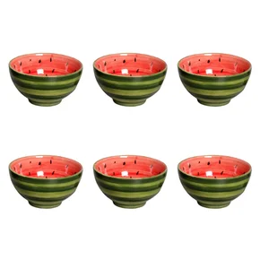 30 7721 jogo 6 bowls ceramica frutas melancia 550ml scalla