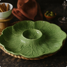302 7465 petisqueira em ceramica verde cristina 35cm couve scalla ambiental