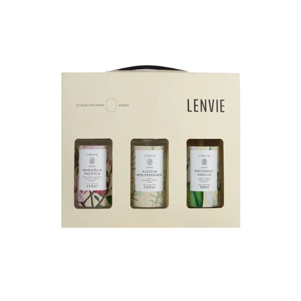 10100200 kit de 3 mini aguas perfumadas mix 200ml lenvie dentro