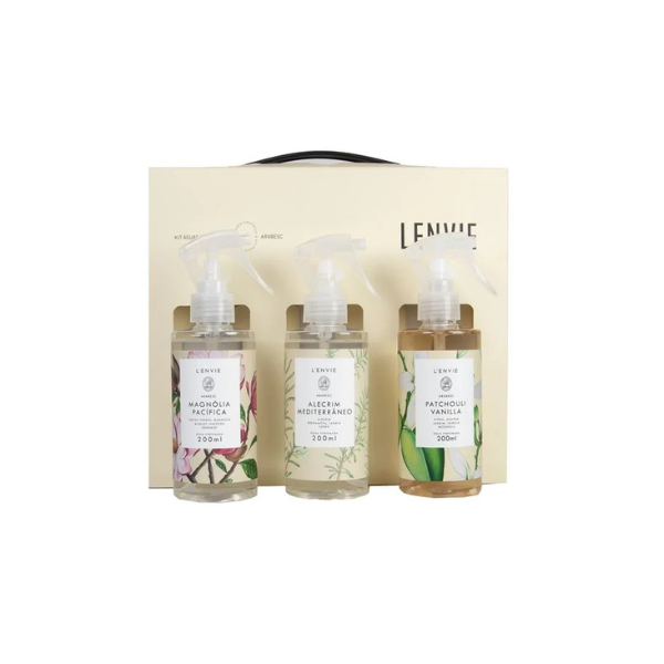 10100200 kit de 3 mini aguas perfumadas mix 200ml lenvie fora