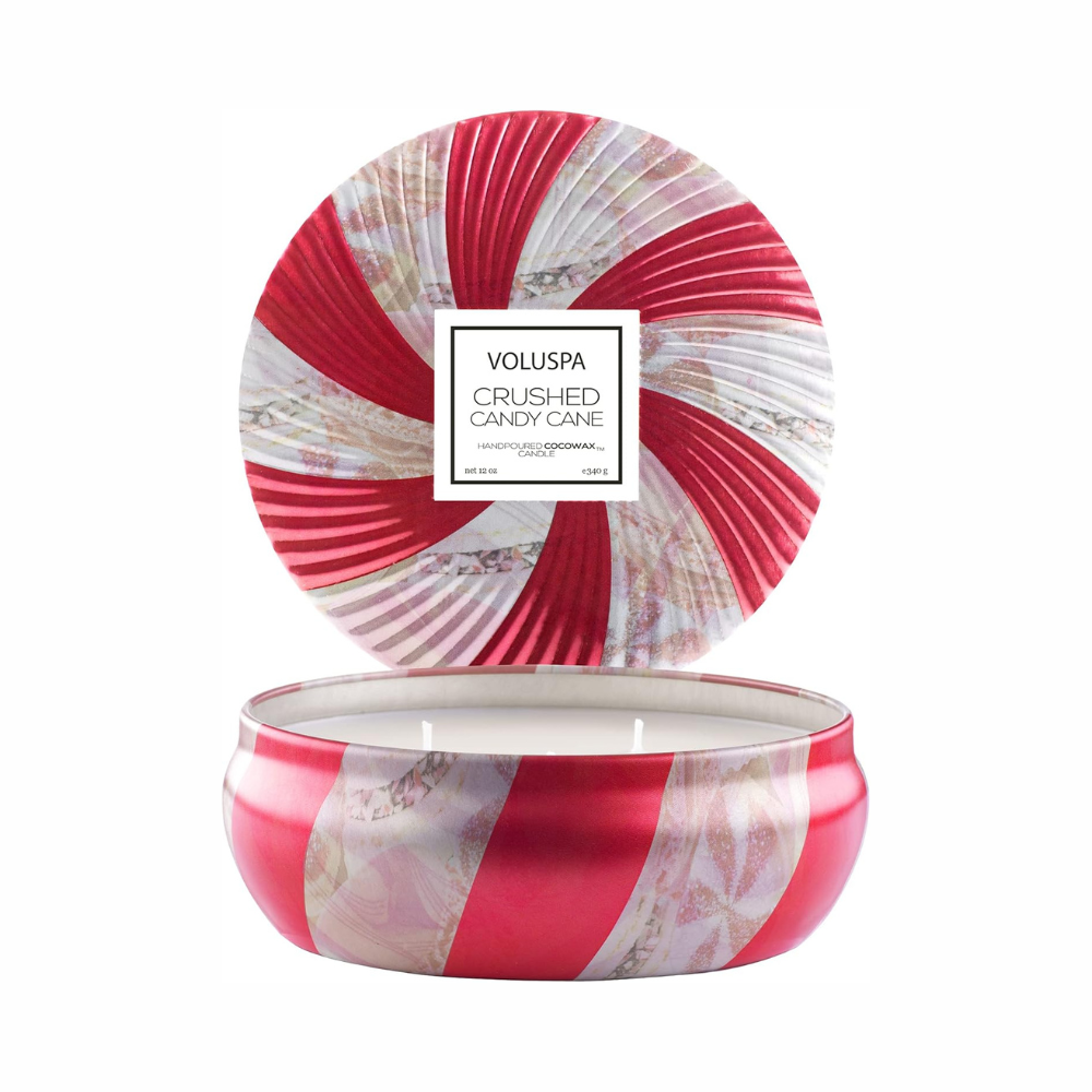 vela voluspa lata 3 pavios 60 horas crushed candy cane 5456
