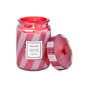 vela pote vidro g 100h tampa vidro crushed candy cane 5536