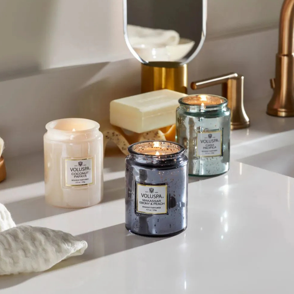 vela pote vidro g 100h tampa vidro makassar ebony e peach 6632