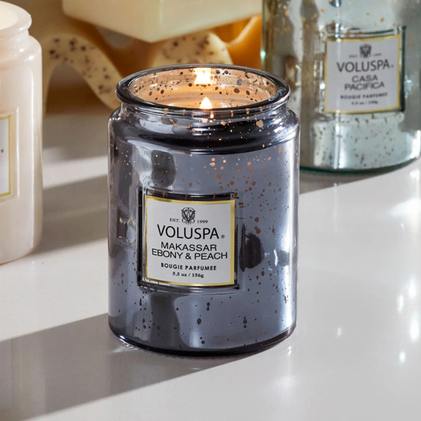 vela pote vidro g 100h tampa vidro makassar ebony e peach 6632