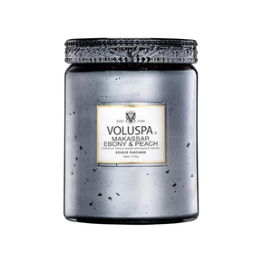 vela pote vidro g 100h tampa vidro makassar ebony e peach 6632