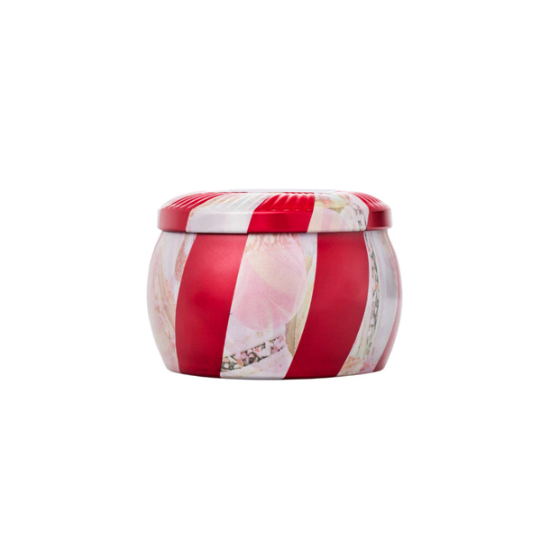 mini vela voluspa lata 25 horas crushed candy cane 5516