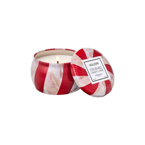 mini vela voluspa lata 25 horas crushed candy cane 5516