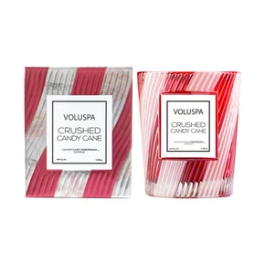 vela voluspa copo de vidro classico crushed candy cane 40 horas 5416