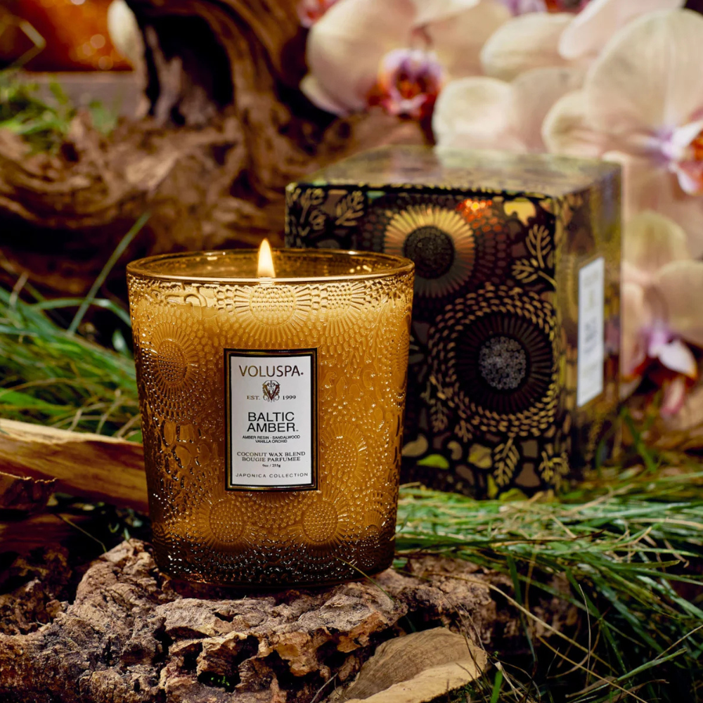 vela copo vidro classico 60h baltic amber 7343